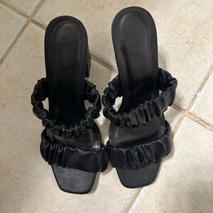 Forever 21 Black Ruffled Heels